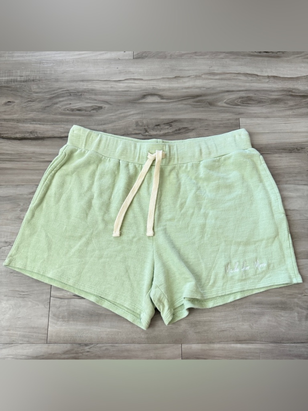 Double Zero Mint Green Terry Drawstring Shorts